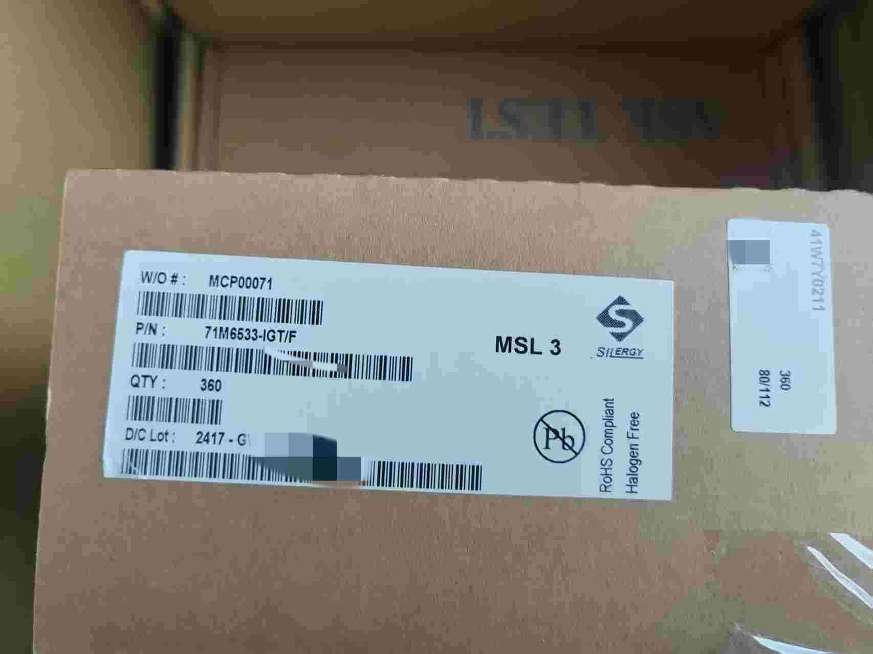 71M6533-IGT/F | 71M6533-IGTR/F Silergy/Maxim Three-Phase Electric Energy Metering IC | Genuine Original, 100-LQFP Package, Industrial-Grade, In-Stock