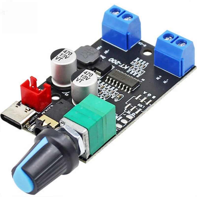 3.7-5V 20W×2 Stereo Amp - USB-C/Battery Powered & Bluetooth 5.3: USB-C PD Compatible with Ultra-Low Standby Power (<0.5W) for DIY Desktop Speakers