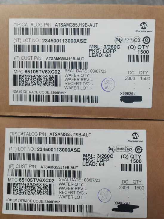 Microchip ATSAMG55J19B-MU / ATSAMG55J19B-MUT : Large Quantity of Stock Available for Immediate Supply, an Excellent Choice of Microcontroller for Multiple Applications